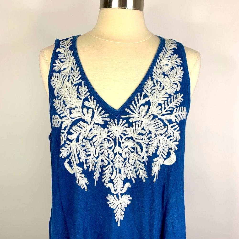 Lapogee Embroidered Floral blue Sundress
